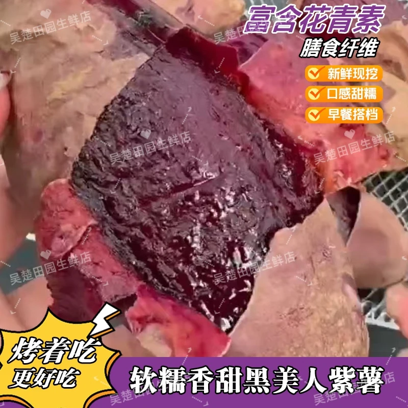 【正宗黑美人】云南高山原产新鲜现挖沙地紫薯糖心流油流蜜香甜软糯
