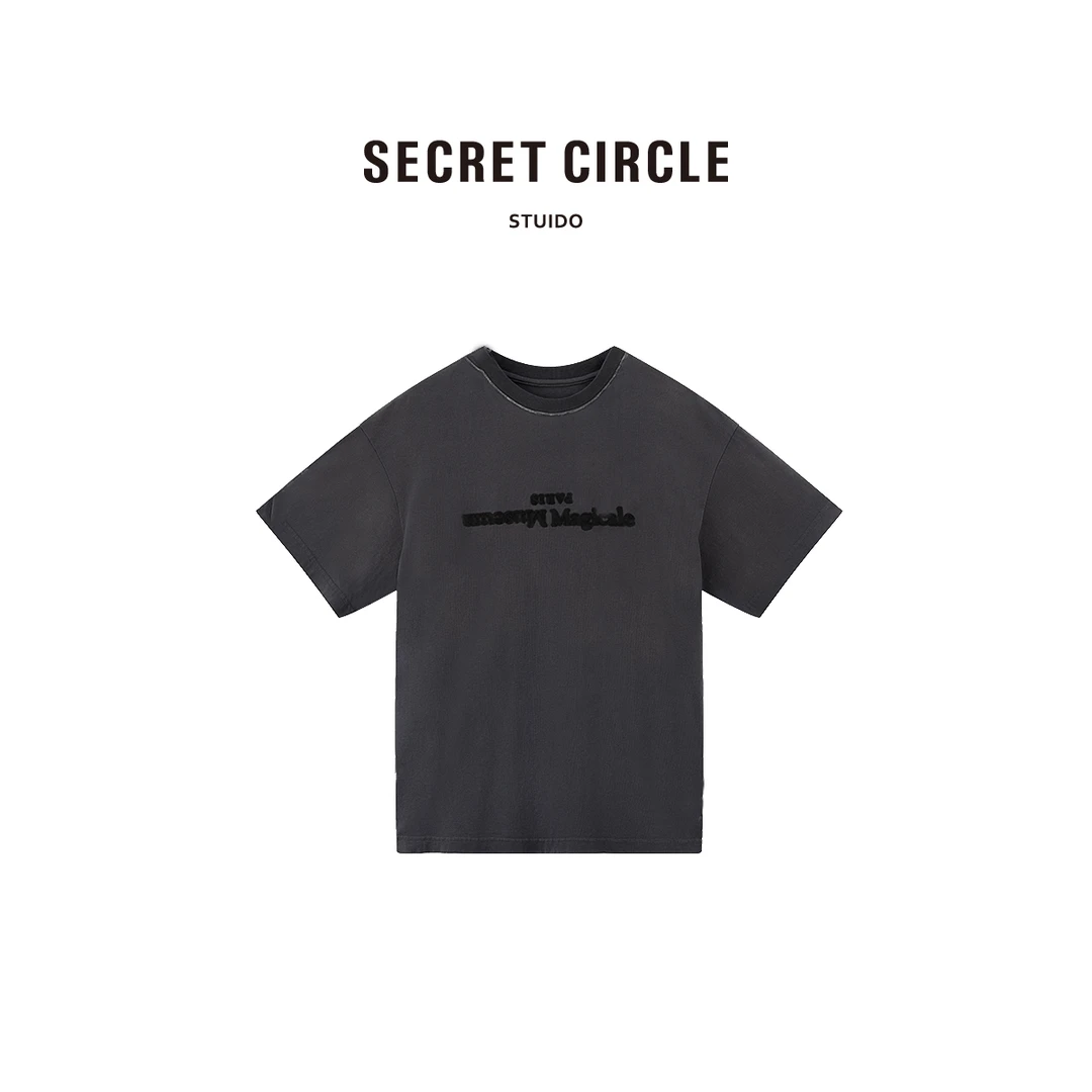 2025夏季高奢女装100棉复古圆领短袖T恤字母百搭休闲上衣B1214