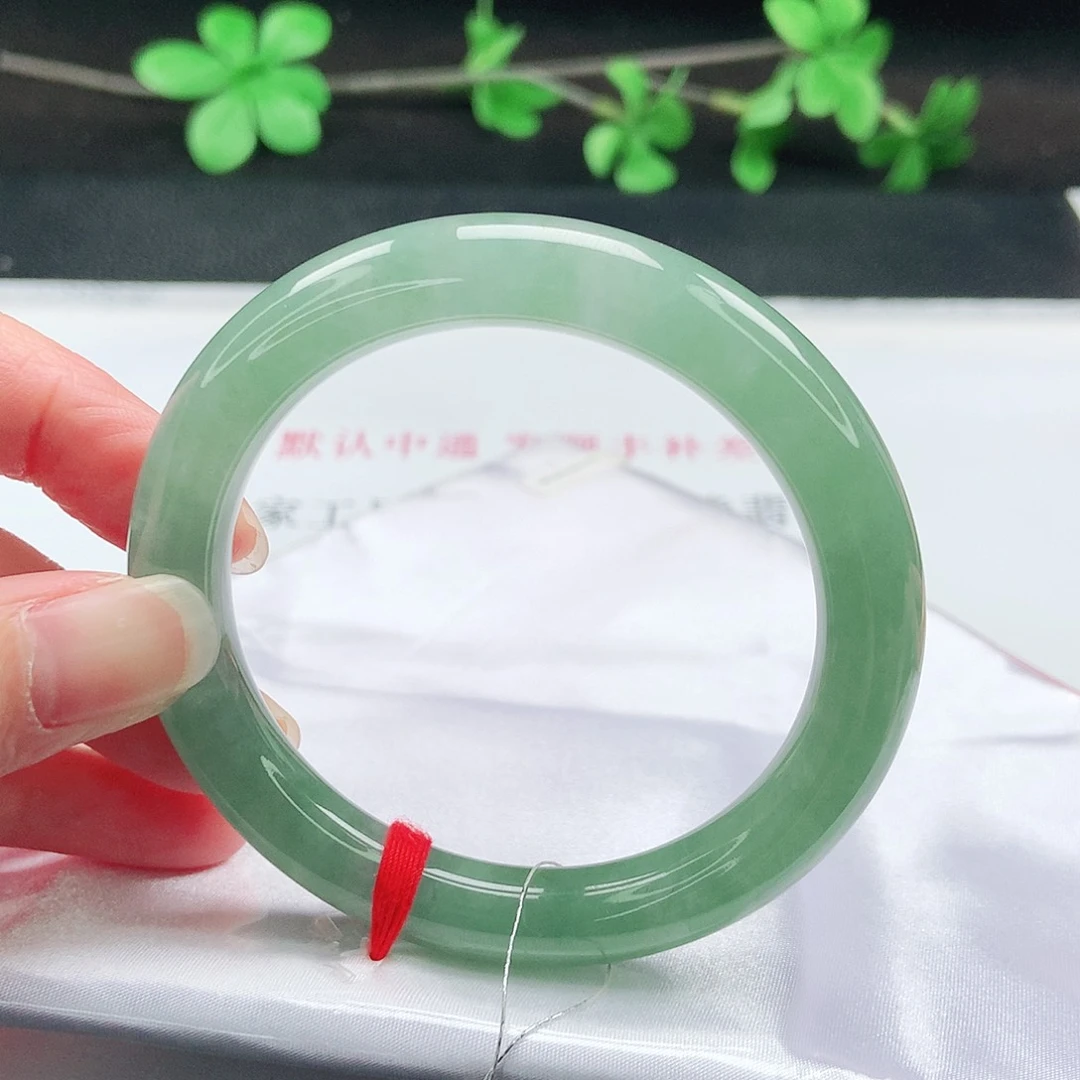 翡翠未镶嵌手镯54.5圆条