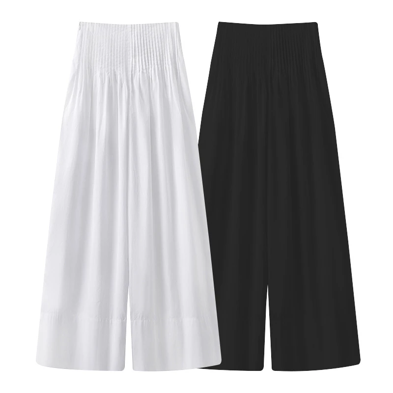 艾诺丝贝贝同款2025夏新款时尚高腰百搭宽松显瘦阔腿裤女3035