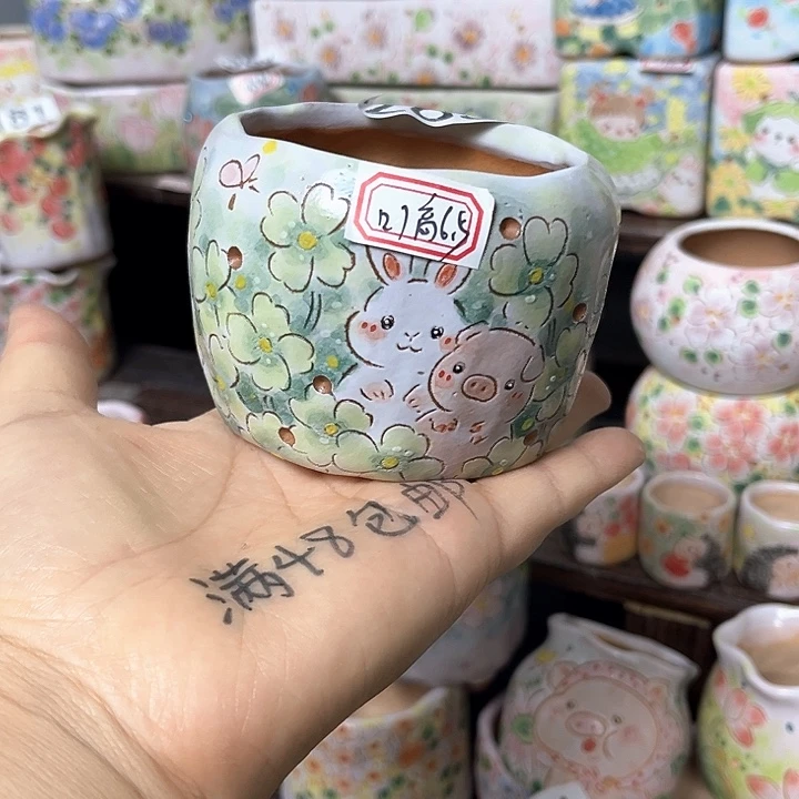 时***冬手工制作多肉花盆