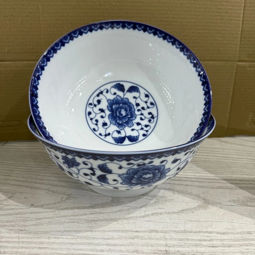 景德镇高温七寸青花面碗家用大碗