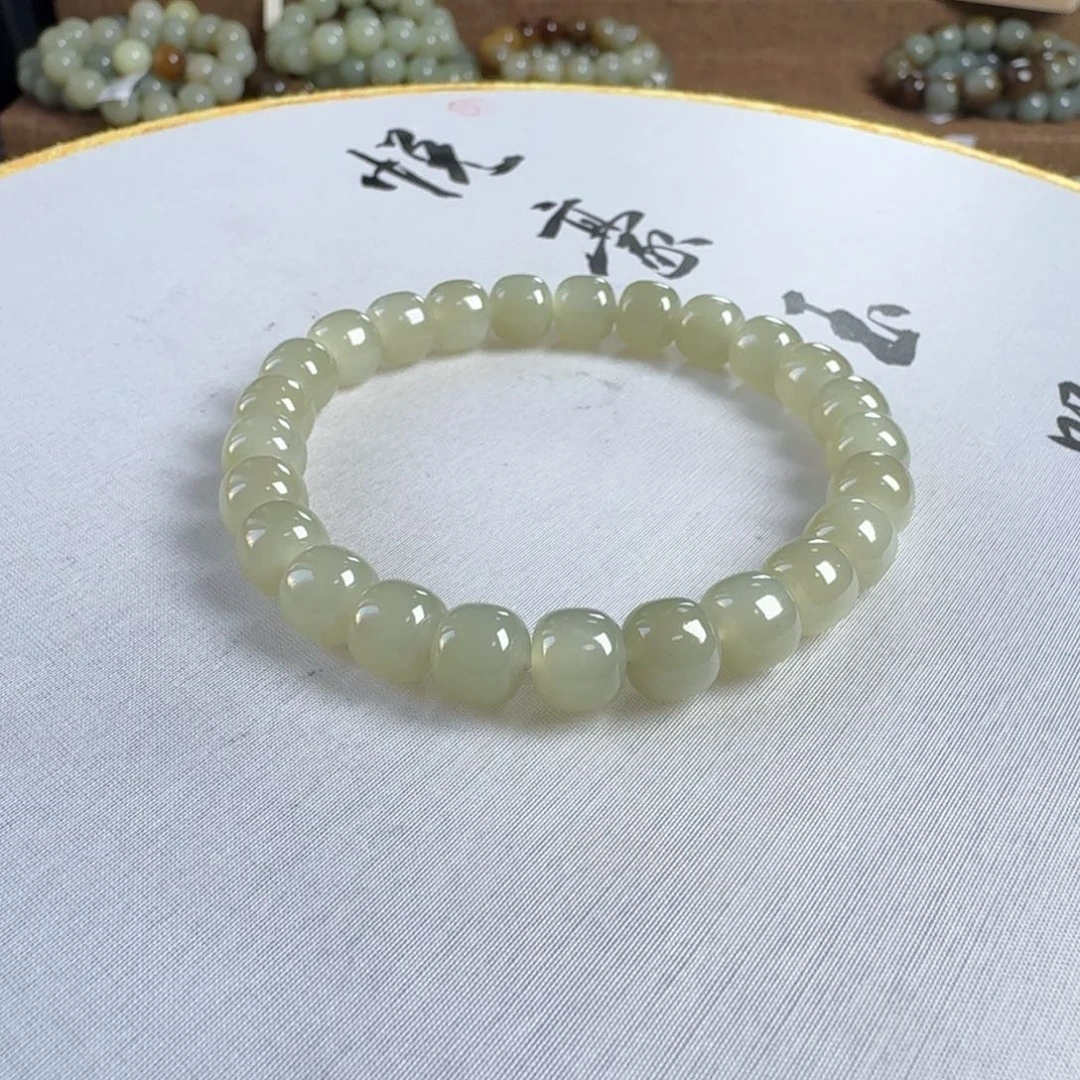 和田玉手链未镶嵌不*糖