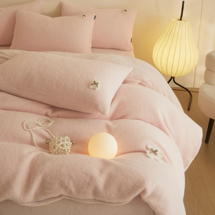 2025新款冬季加厚全消光糯米绒阳光绒加厚双面保暖四件套