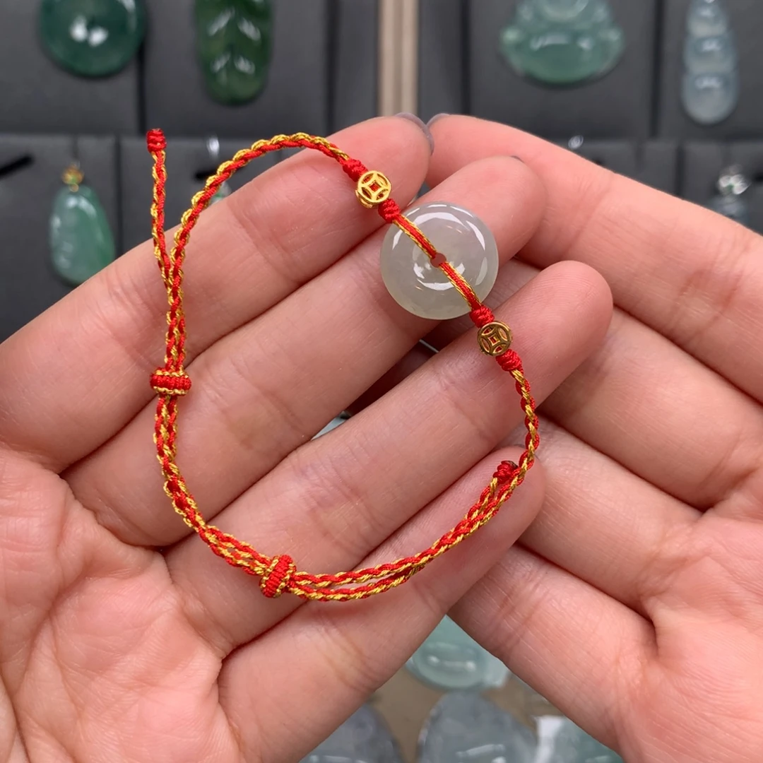 翡翠未镶嵌颈饰平安扣