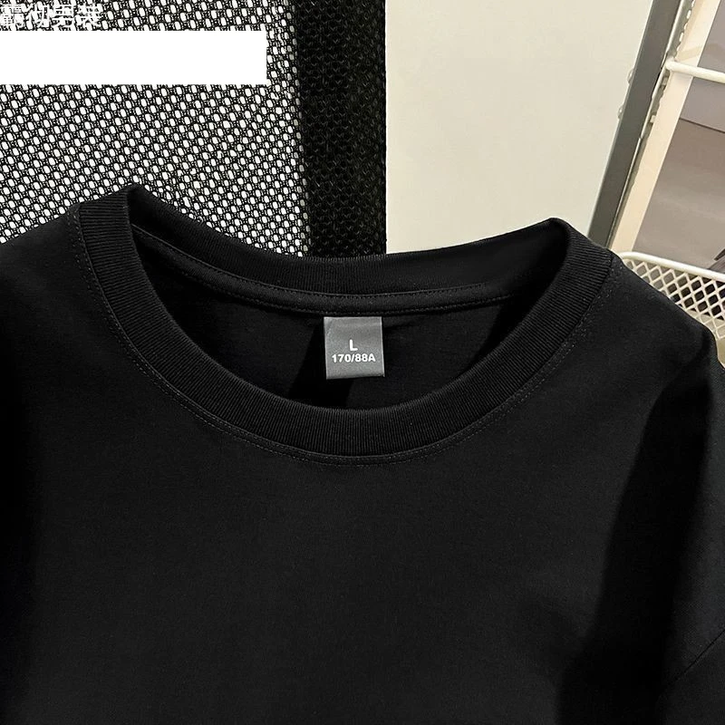 潮牌港风短袖圆领嘻哈t恤男士2025夏季印花上衣宽松字母重磅半袖