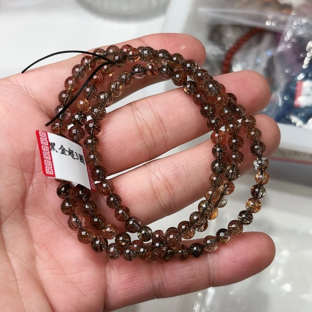 水晶手链未镶嵌黑金超3圈