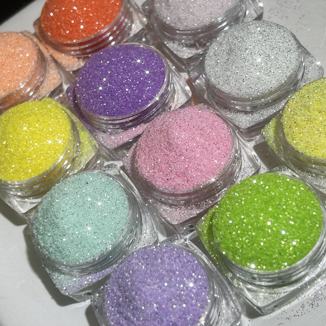 银光实色细粉银色日系超闪微钻爆闪美甲粉手工DIY亮晶晶美甲饰品