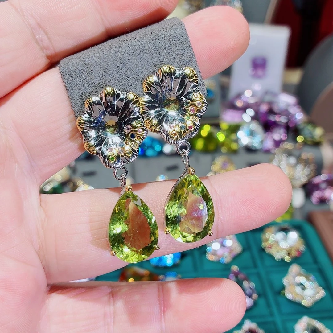 密***曦耳饰银S925镶嵌水晶