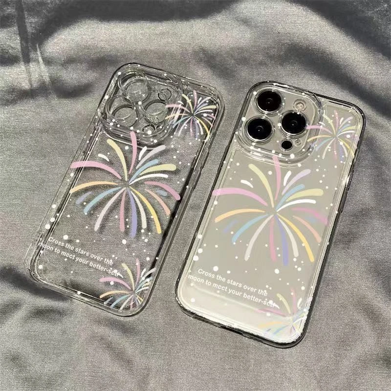 ins风彩色烟花适用于iPhone15/14手机壳苹果13/12promax全包