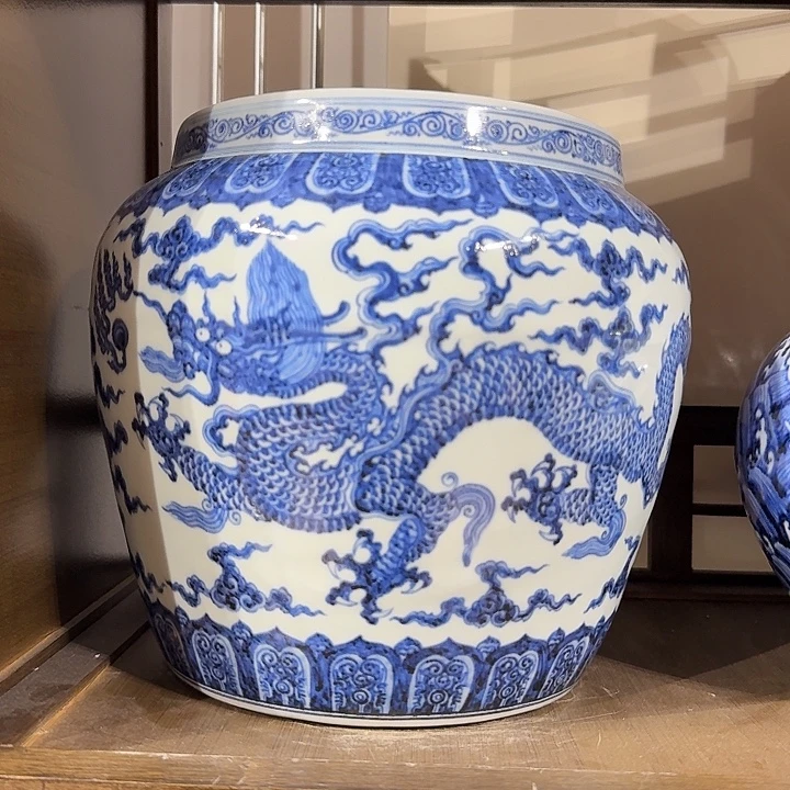 瓷摆件微瑕双龙穿云大缸
