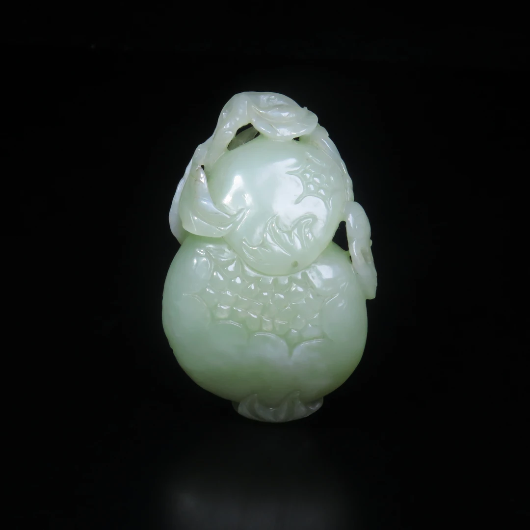 清代玉石榴把件/MZ608597/和田玉/民族文物