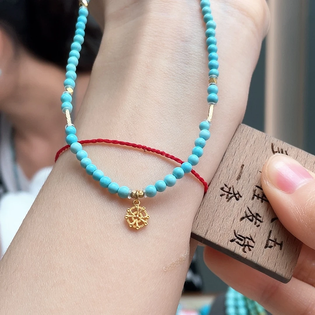 绿松石18K金镶嵌颈饰