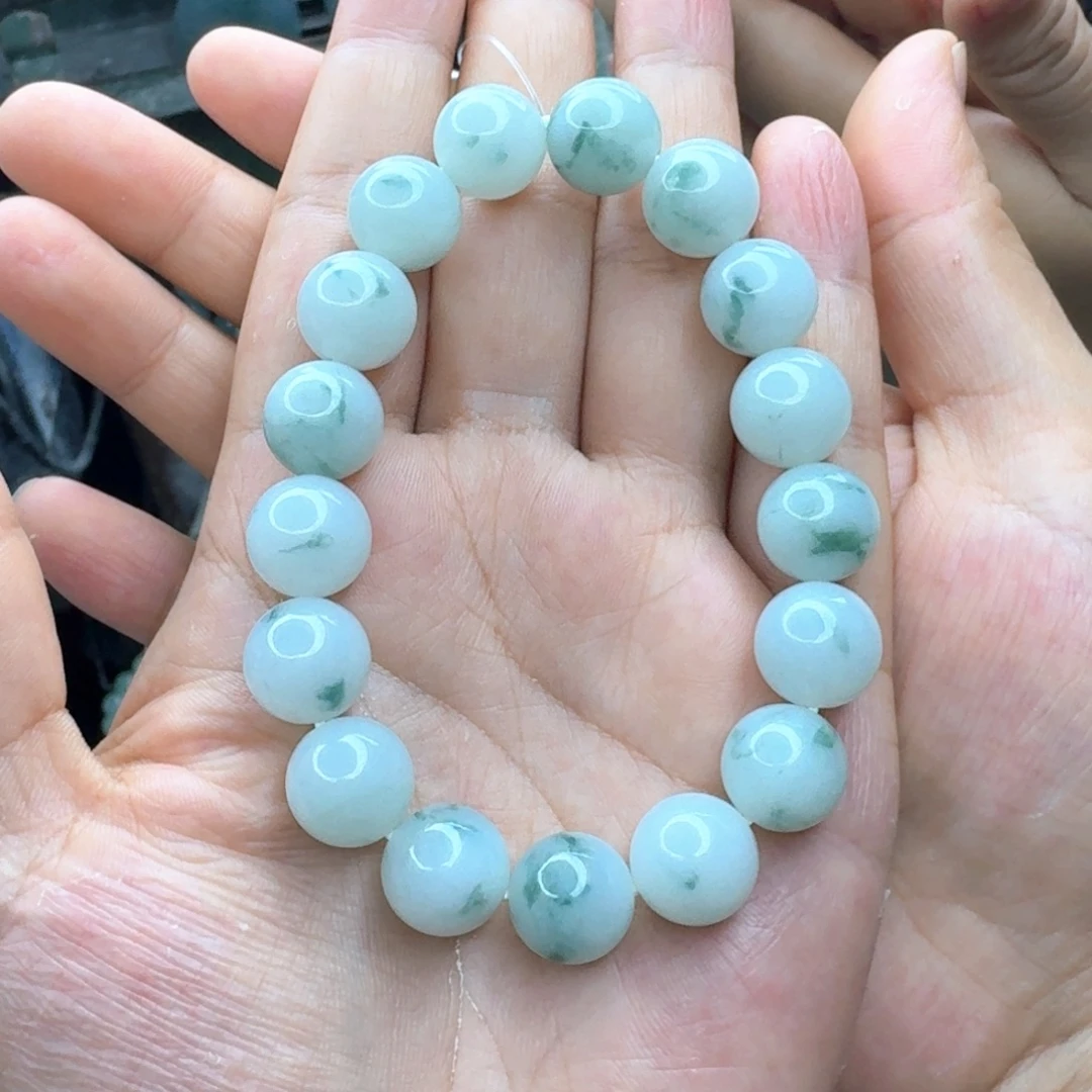 然***大翡翠未镶嵌手链翡翠手串