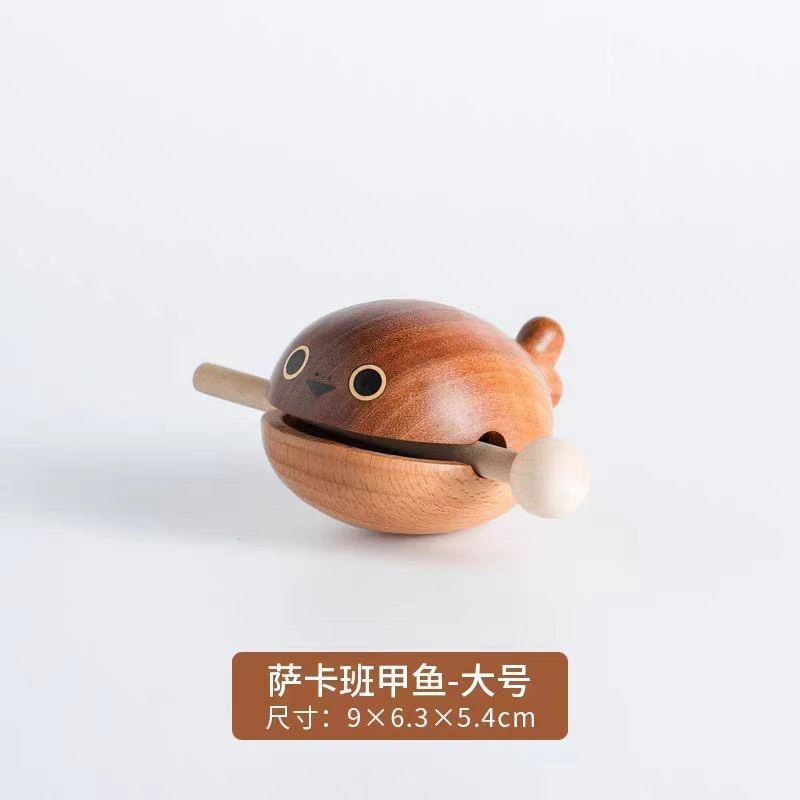 实木萨卡班甲鱼大号木鱼摆件创意解压神器可爱卡通个性节日快乐