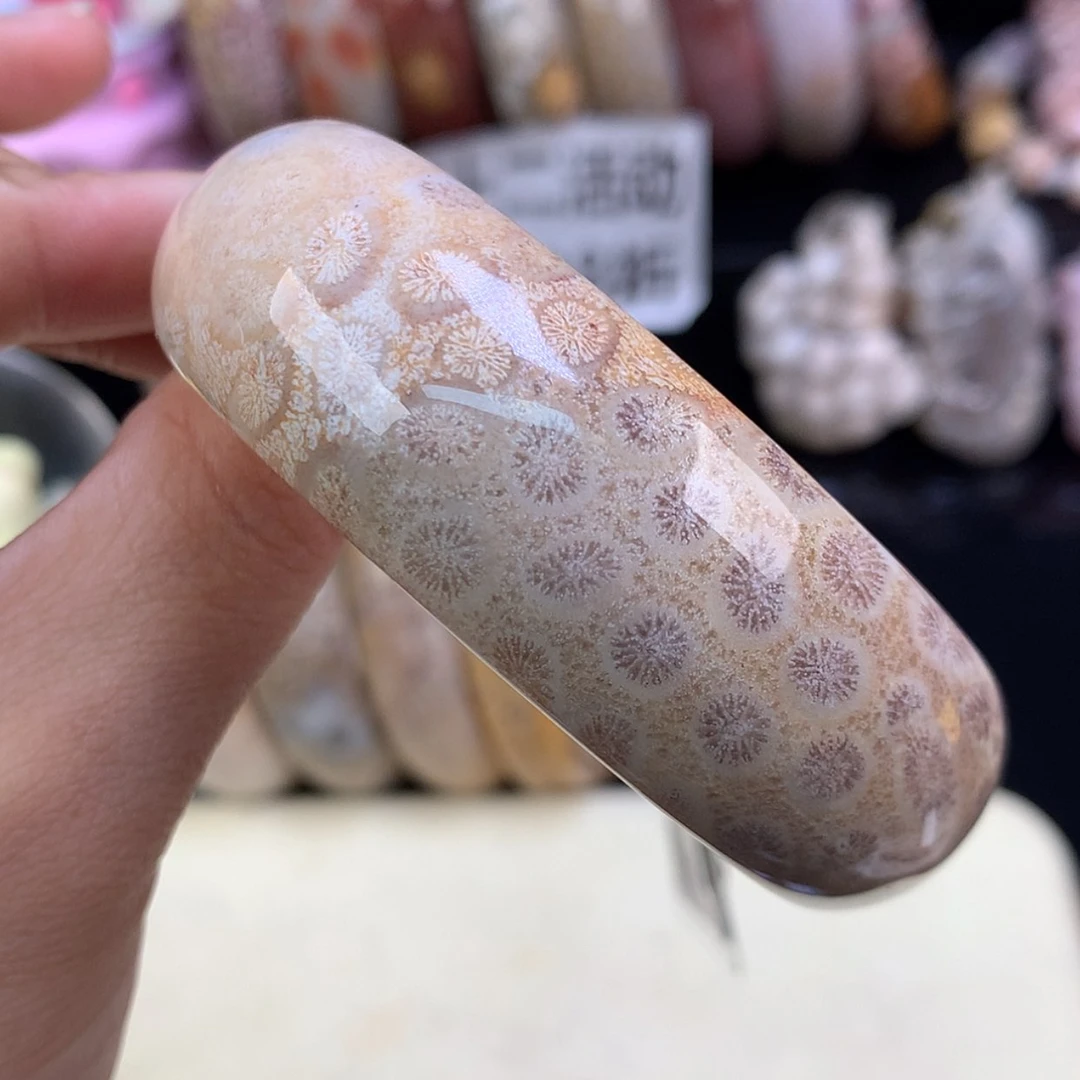 【闪购商品】颈饰未镶嵌硅化珊瑚（珊瑚玉）56号精美手镯57.8圈