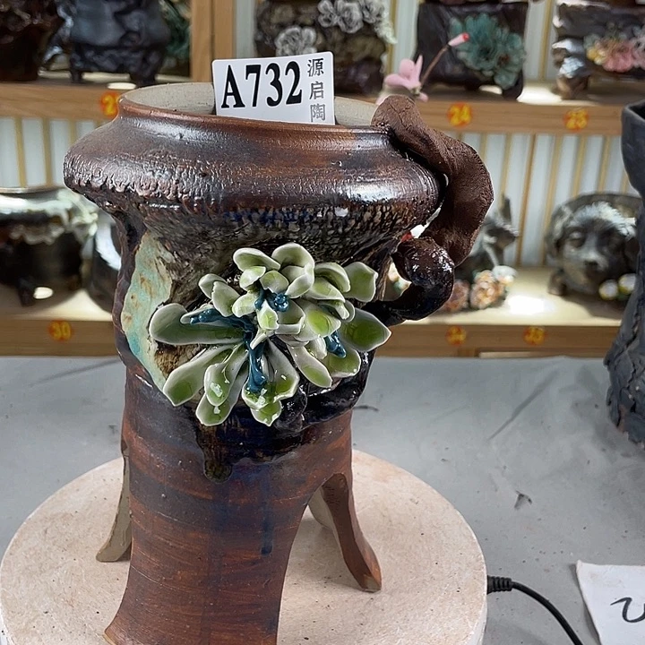 紫砂花盆景德镇陶瓷732