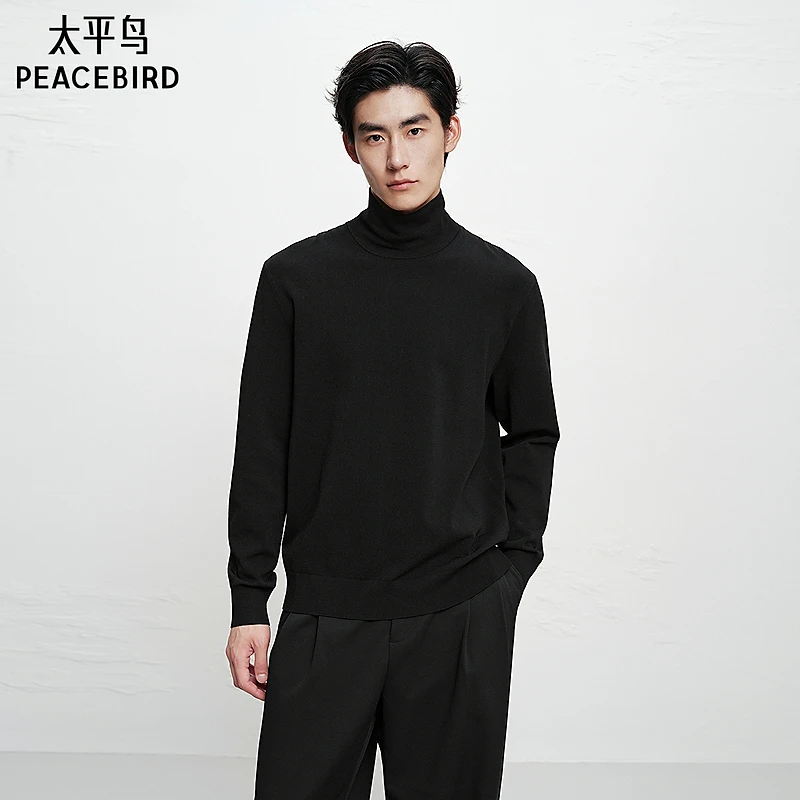 【商场同款】太平鸟男装套头保暖高领合体长袖针织毛衫B1EGF4B13