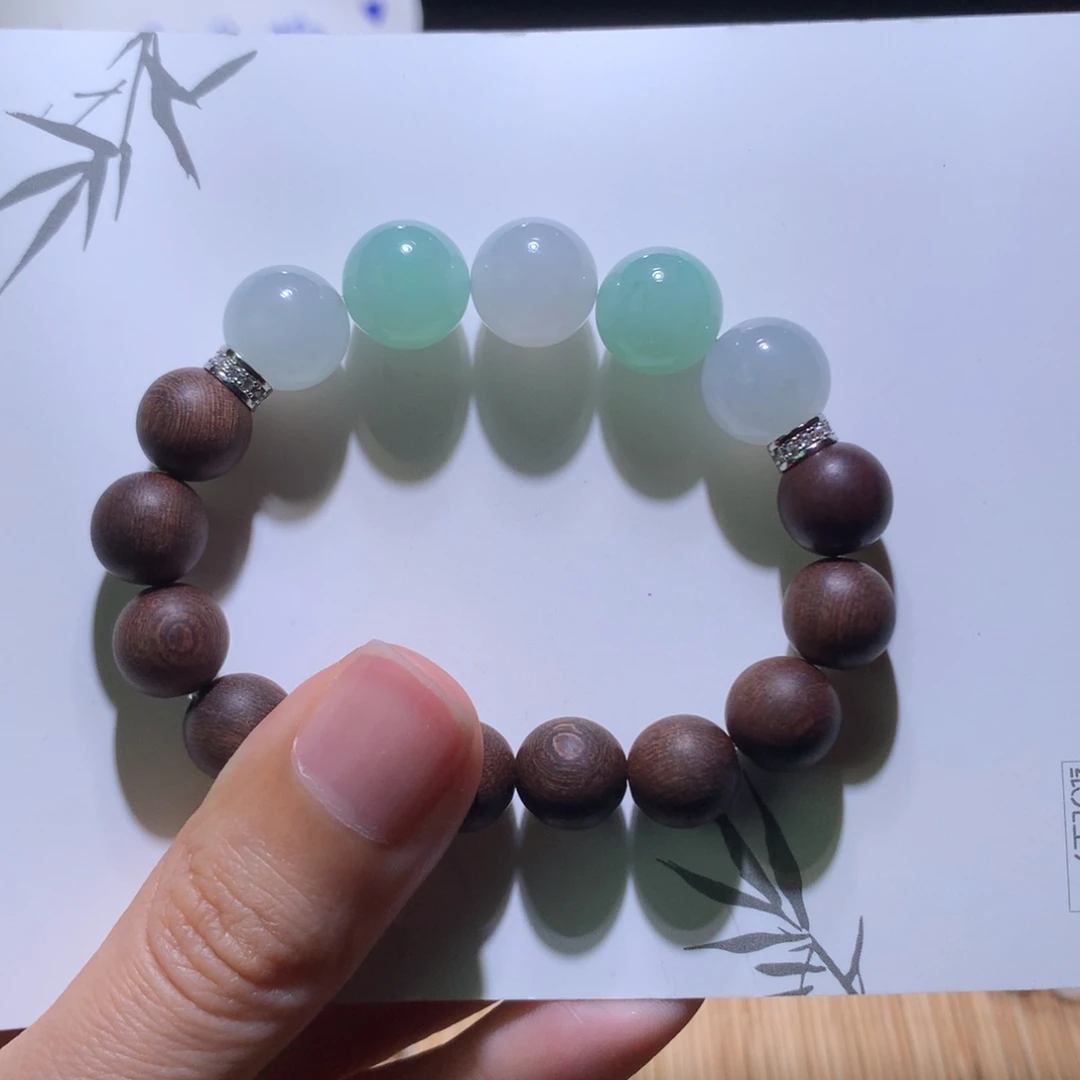 散珠翡翠特价简约清新半串卡11.5-12