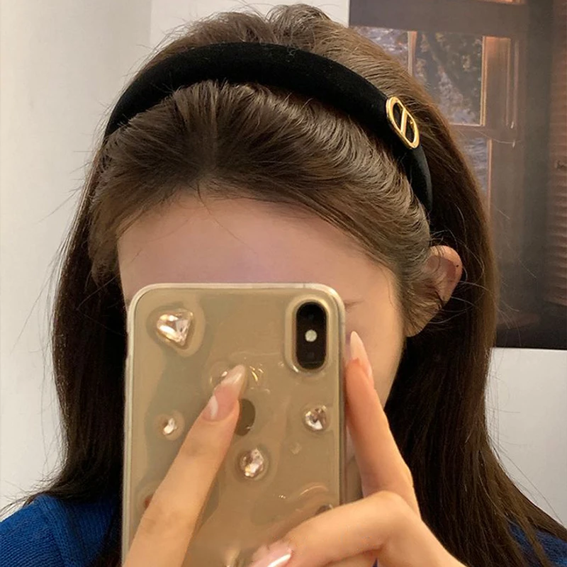 韩国轻奢高级感小众猪鼻子秋冬丝绒发箍高颅顶洗脸头箍女2025新款