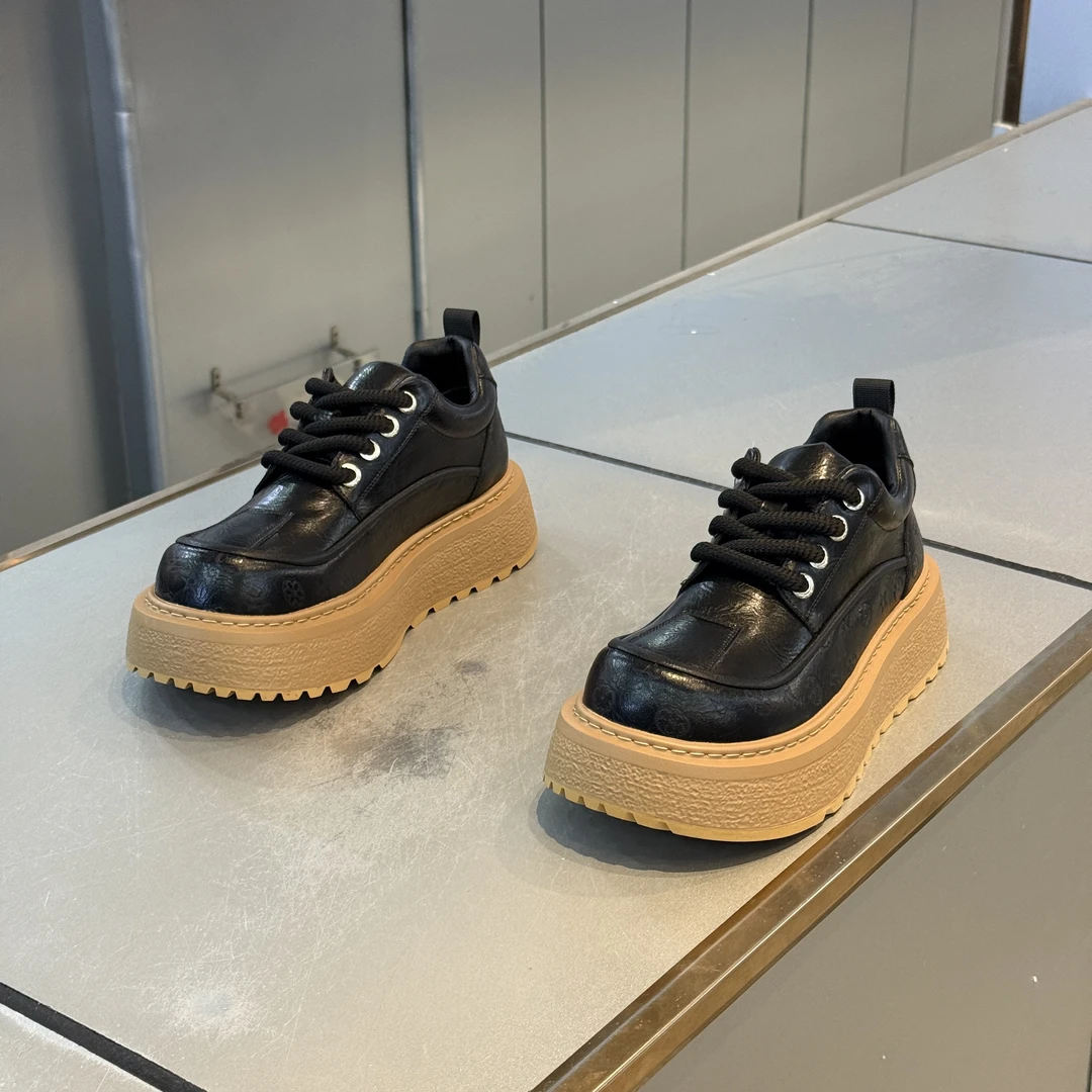 复古风系带厚底增高加绒保暖男士短款马丁靴