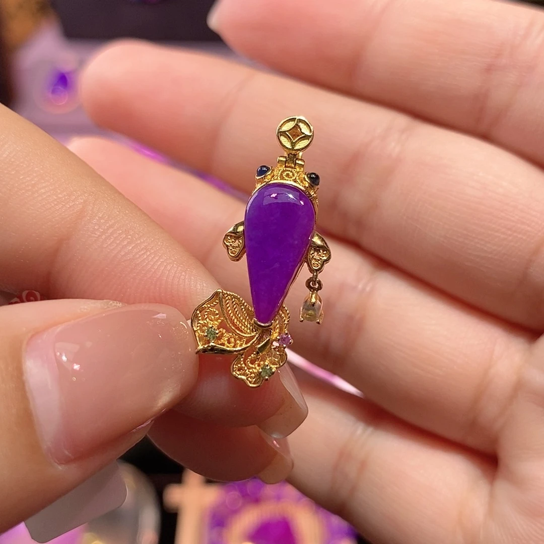 苏纪石（舒俱来）18K金镶嵌吊坠(不含链)