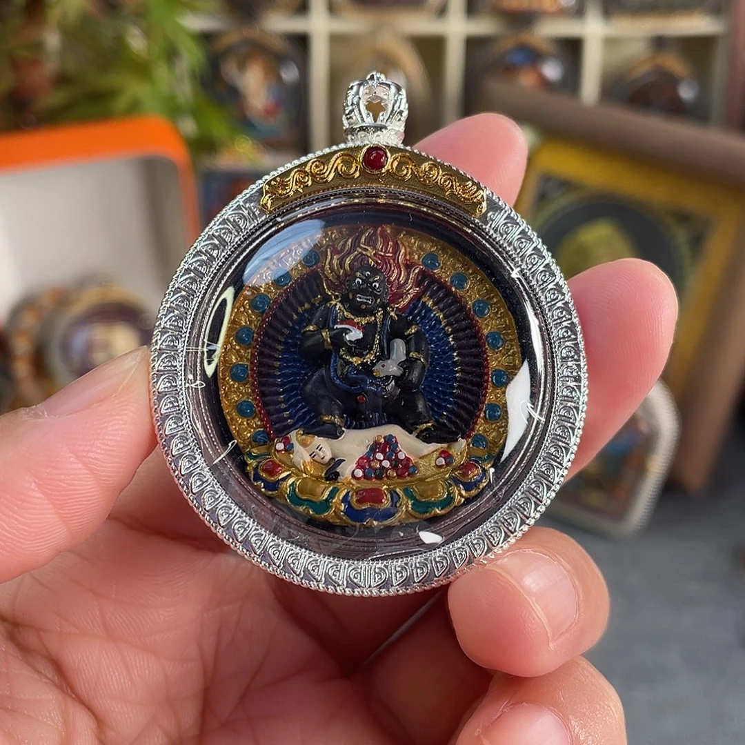 小***。泥塑大黑天黑财双面擦擦