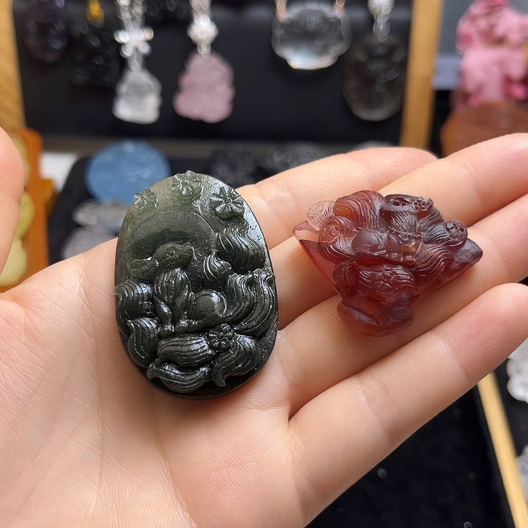 颈饰银S925镶嵌水晶告*绿发➕胶花204