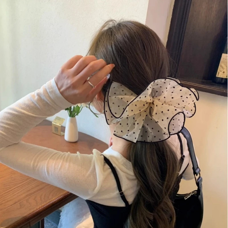 韩国东大门新款发饰气质波点发圈高级感扎头发低马尾绑头发头绳女