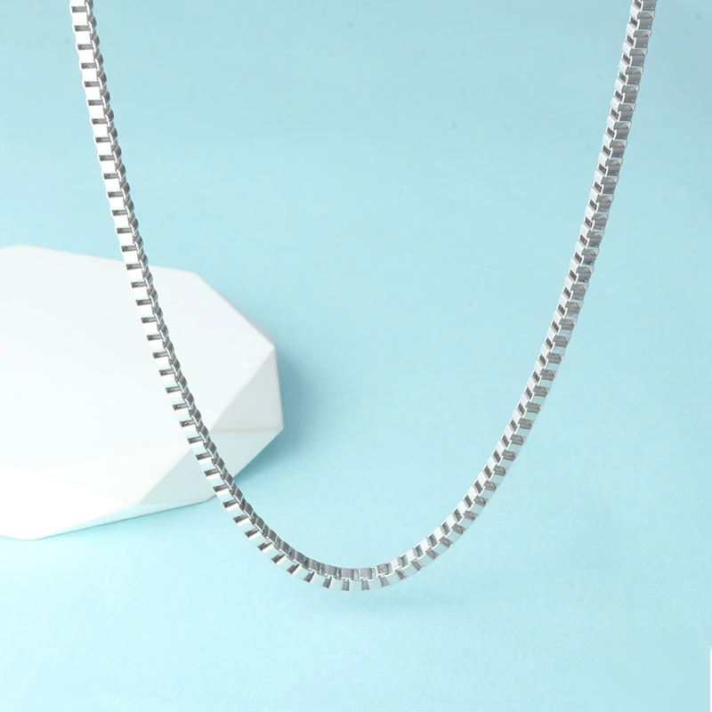 【格莉特】PT990铂金 盒子链盒仔链时尚百搭个性素款素链S031