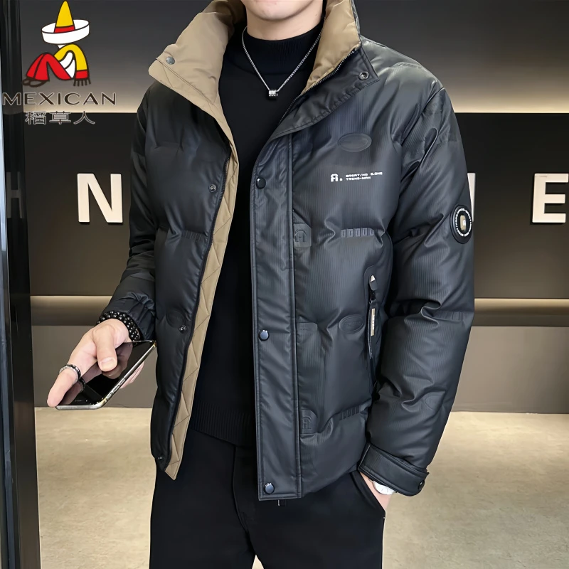 Mexican/稻草人潮牌立领休闲高级感加厚羽绒服男保暖冬季男装外套