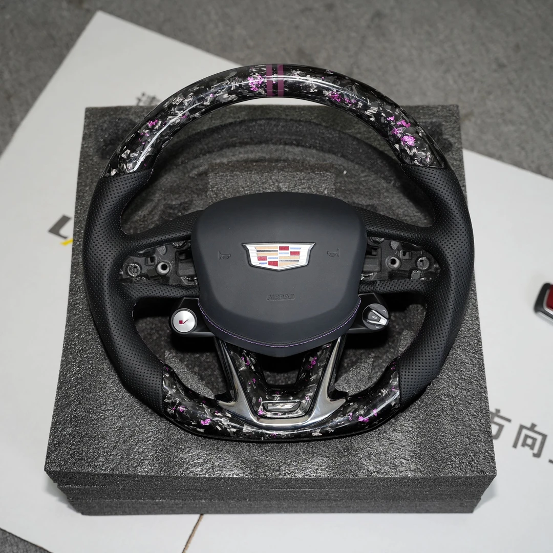 凯迪拉克CT5 黑翼方向盘 真皮/碳纤/翻毛皮/锻造纹/DIY（朗煜改装）