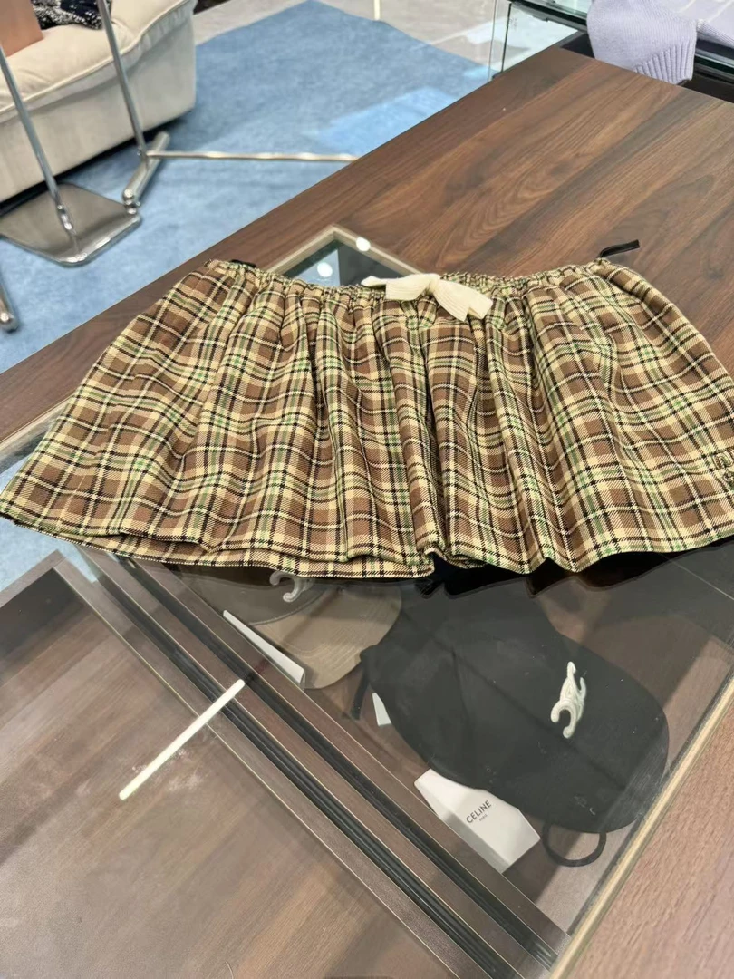 M25秋冬妙妙经典格纹百褶短裙