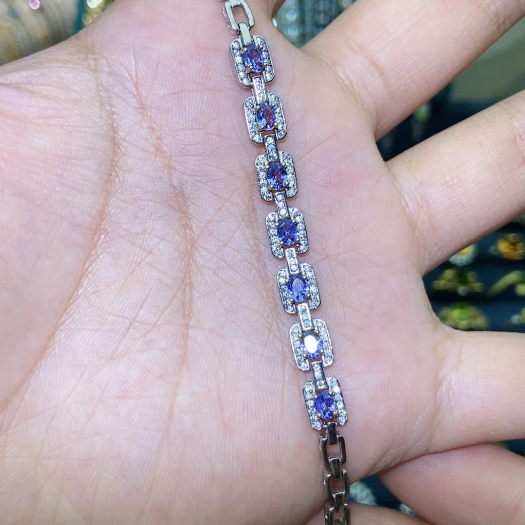 手链坦桑石银S925镶嵌