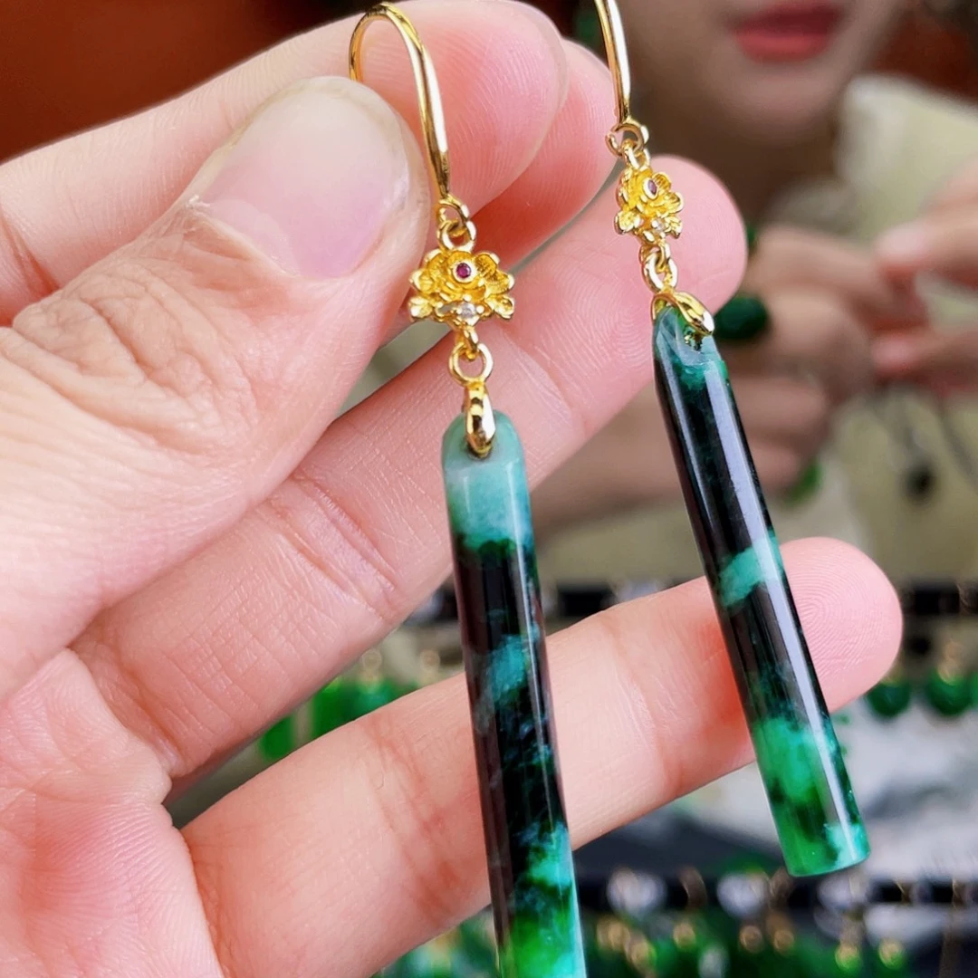 翡翠未镶嵌耳饰饰品