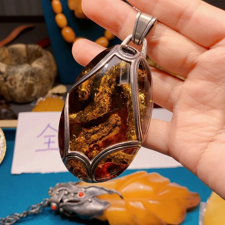 琥珀颈饰未镶嵌波兰设计款琥珀蜜蜡