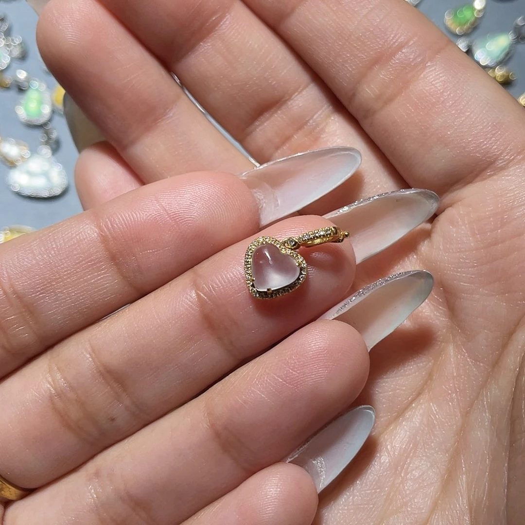 吊坠(不含链)18K金镶嵌翡翠