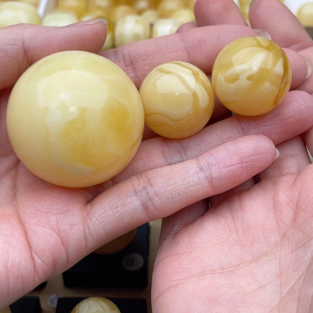 裸石琥珀未镶嵌潜*潜蜜蜡圆珠鸽