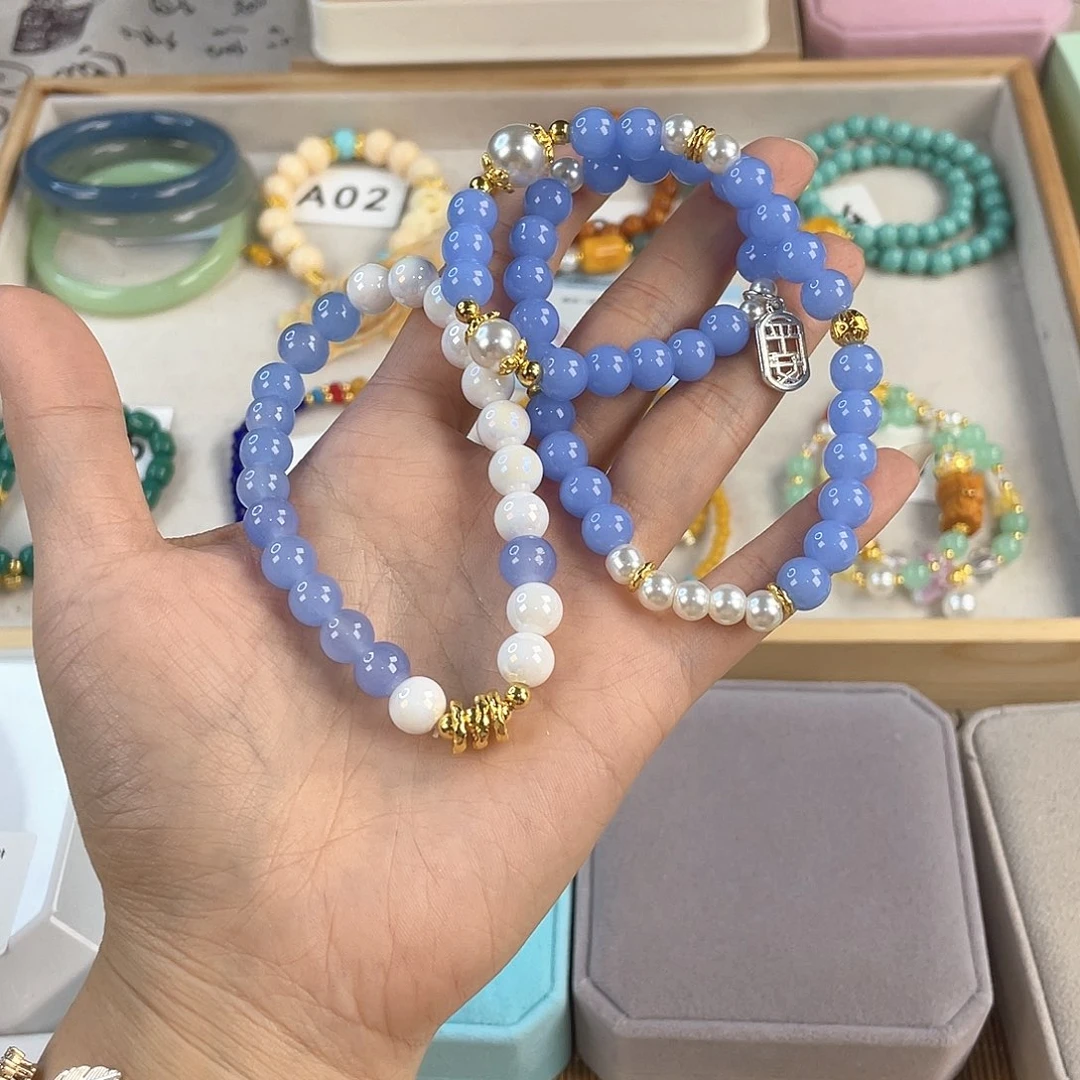 针钠钙石银S925镀金镶嵌手饰