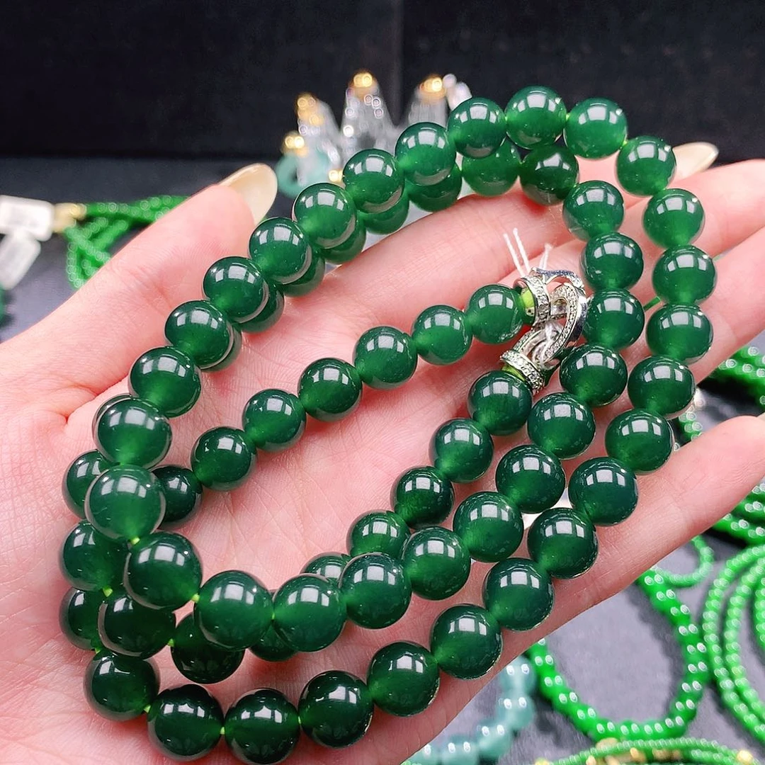 翡翠未镶嵌手串项链