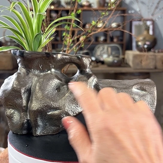 柴烧石头酒具花插随机发货