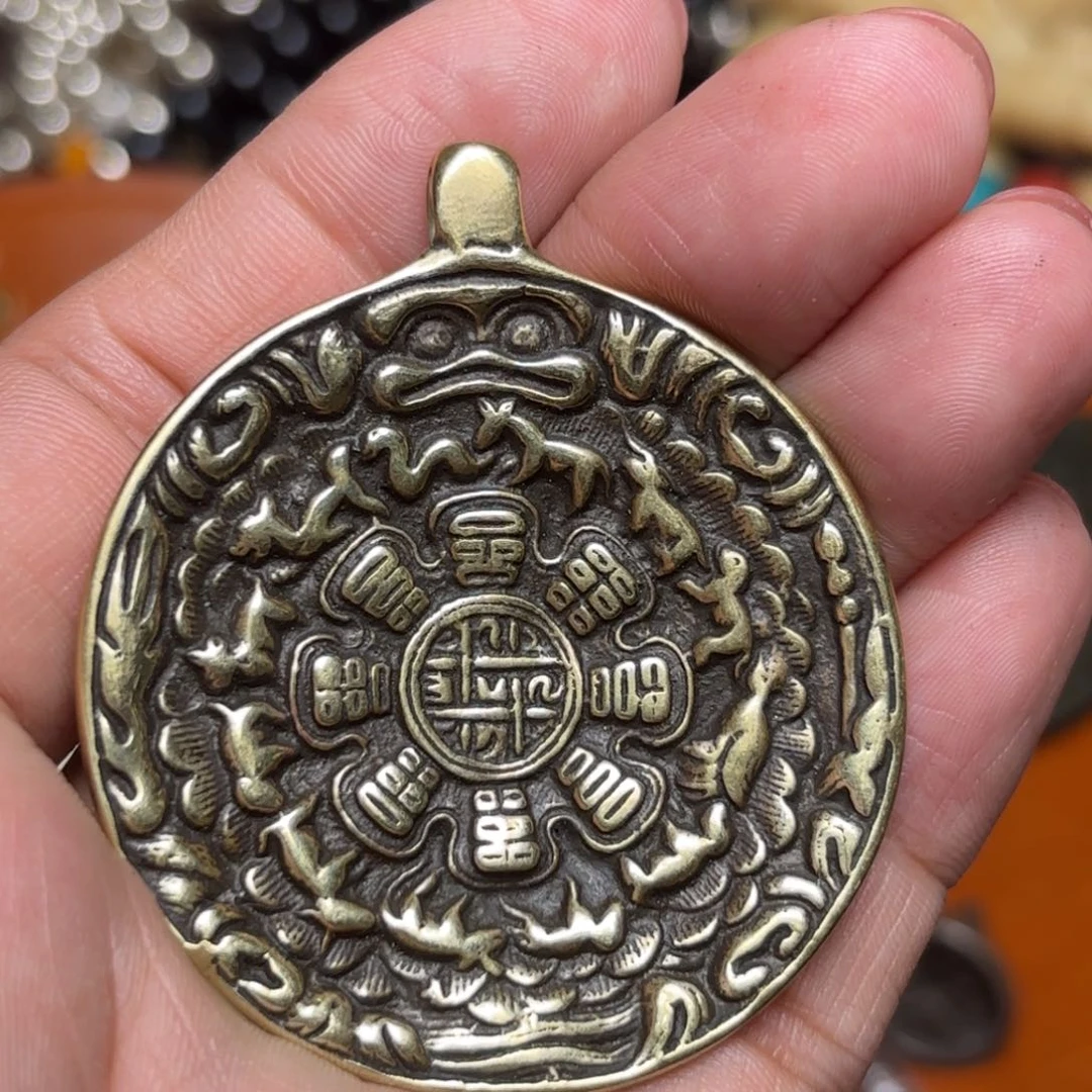 铜星月菩提吊坠项链