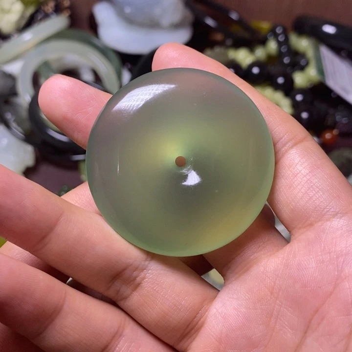 岫玉岫玉手把件未镶嵌东*