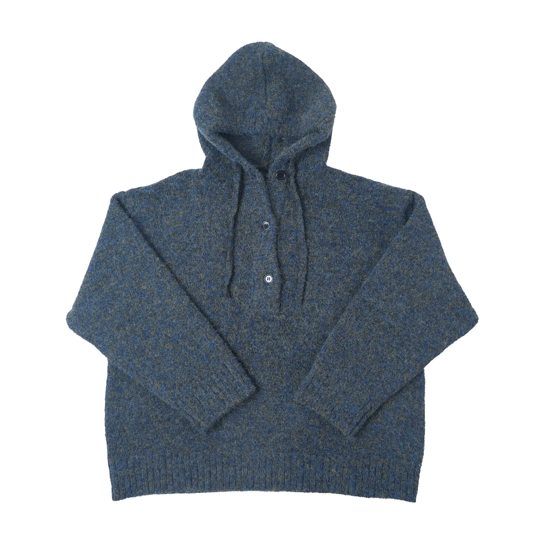 店庆价  马丁叔叔 秋冬新款轻奢高级感粗毛呢开衫纽扣连帽毛衣