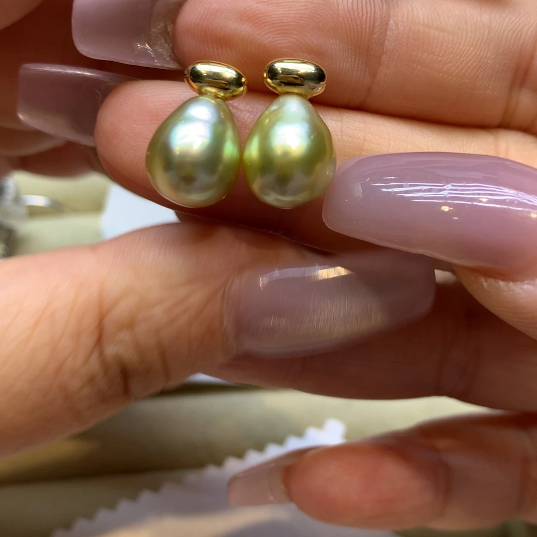 银S925镶嵌耳饰海水珍珠