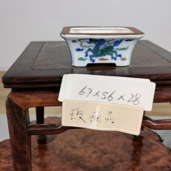 手工坯手绘青花釉下五彩