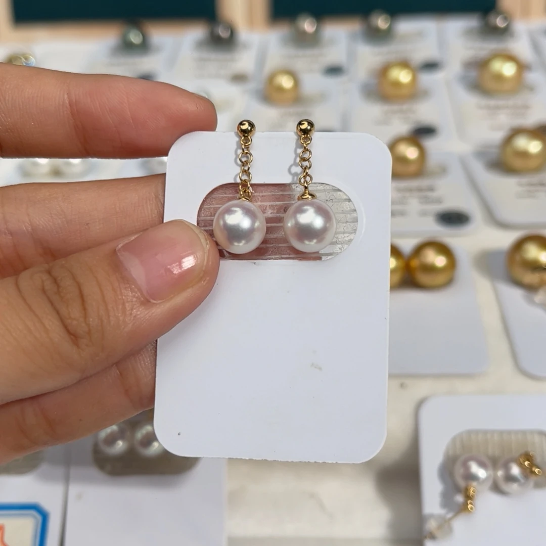 海水珍珠akoya18K金镶嵌8-8.5mm