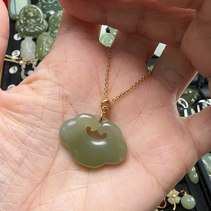 颈饰银S925镶嵌和田玉