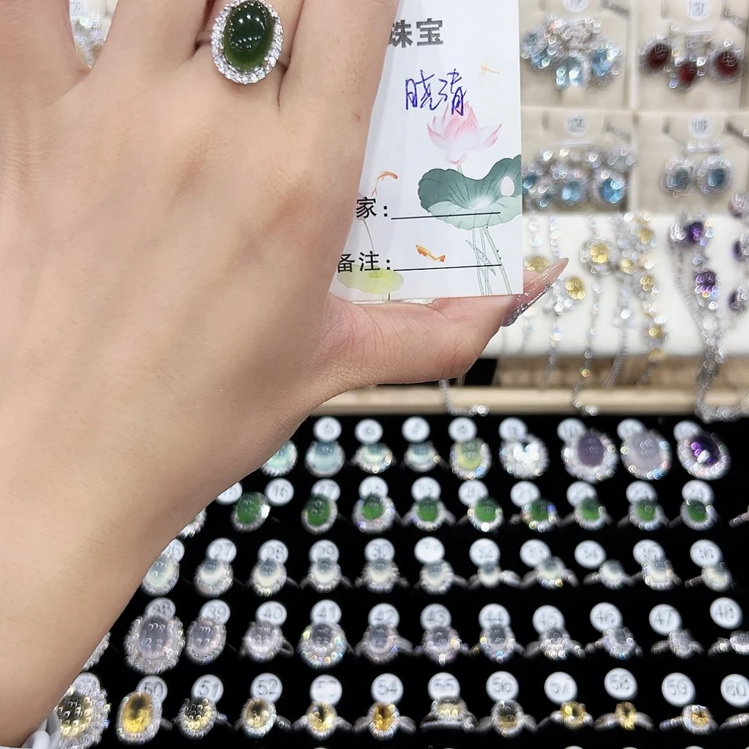 晓***室银S925镶嵌蛇纹石玉手链