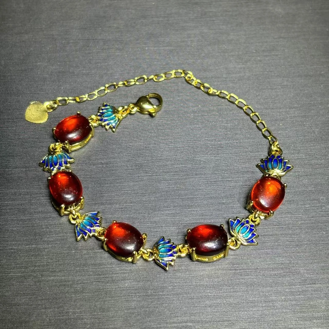 q-MT2735-琥珀血翳珀手链-可调节